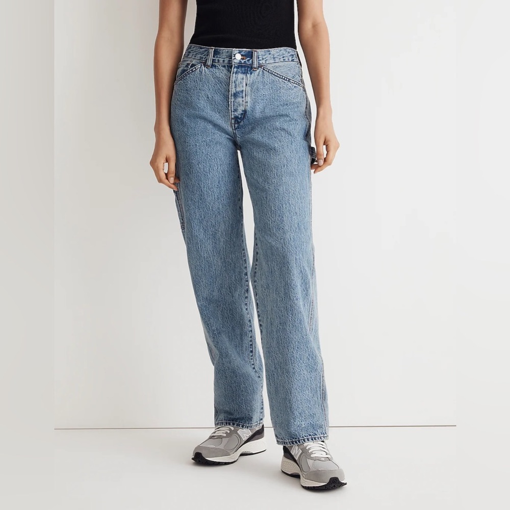 Madewell Low-Slung Straight Carpenter Jeans in blue denim Size 27 NWT
